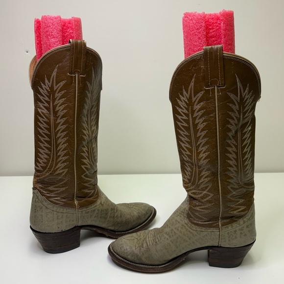 Nocona Mens 7.5 Texas Rockabilly Rodeo Western Boots Vintage Texas Made in USA - Picture 8 of 14